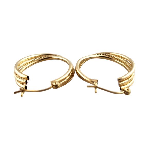 10 Karat Yellow Gold Oval Hoop Earrings #19341 - Picture 4 of 7